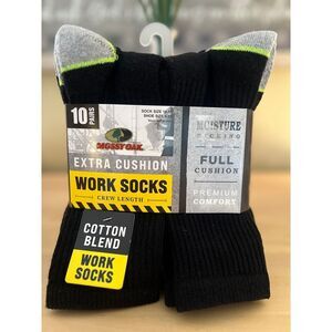 Mossy‎ Oak Extra Cushion Work Socks Cotton Blend Crew Length Moisture Wicking